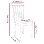 vidaXL jedálenské stoličky s vankúšmi 2 ks Hnedá guma masívneho dreva – Obrázok 11