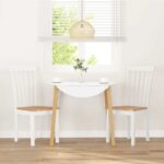 VidaXL jedálenské stoličky 2 ks Biela masívna drevená guma – Obrázok 3