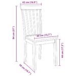 VidaXL jedálenské stoličky 2 ks Biela masívna drevená guma – Obrázok 11