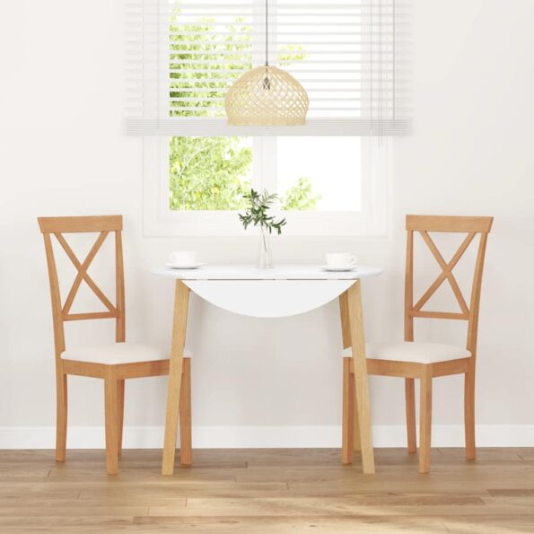 vidaXL Jedálenské stoličky s vankúšmi 2 ks Guma z masívneho dreva – Obrázok 3