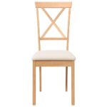 vidaXL Jedálenské stoličky s vankúšmi 2 ks Guma z masívneho dreva – Obrázok 5