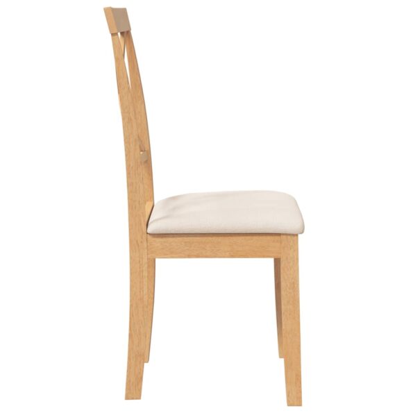 vidaXL Jedálenské stoličky s vankúšmi 2 ks Guma z masívneho dreva – Obrázok 6