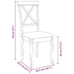 vidaXL Jedálenské stoličky s vankúšmi 2 ks Guma z masívneho dreva – Obrázok 11