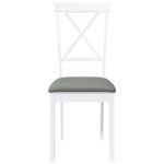 vidaXL jedálenské stoličky s vankúšmi 2 ks Biela guma masívneho dreva – Obrázok 5