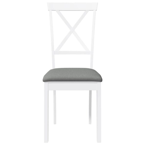 vidaXL jedálenské stoličky s vankúšmi 2 ks Biela guma masívneho dreva – Obrázok 5