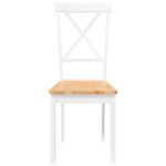 VidaXL jedálenské stoličky 2 ks Biela masívna drevená guma – Obrázok 5