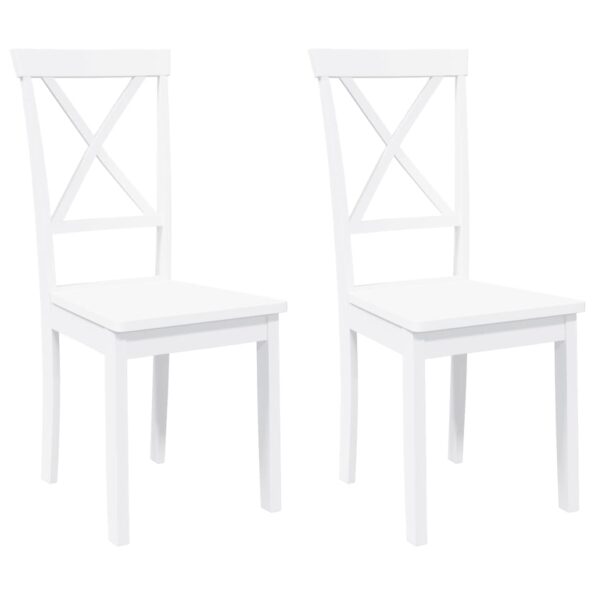 VidaXL jedálenské stoličky 2 ks Biela masívna drevená guma – Obrázok 2