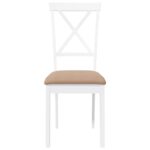 vidaXL jedálenské stoličky s vankúšmi 2 ks Biela guma masívneho dreva – Obrázok 5