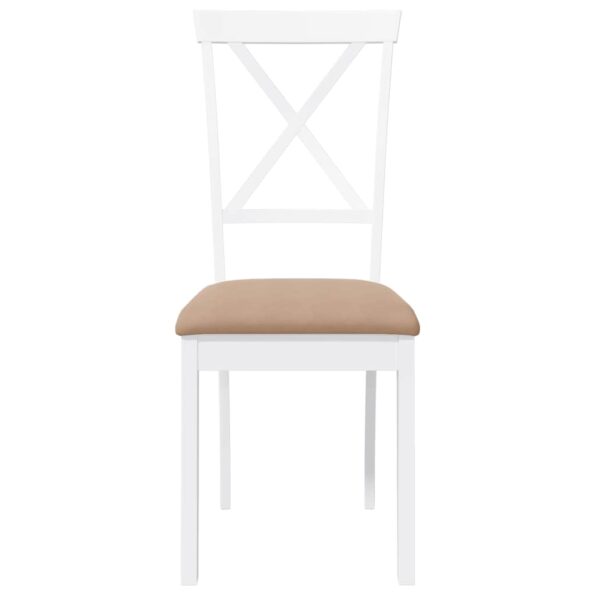 vidaXL jedálenské stoličky s vankúšmi 2 ks Biela guma masívneho dreva – Obrázok 5