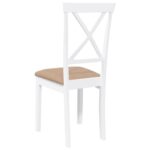 vidaXL jedálenské stoličky s vankúšmi 2 ks Biela guma masívneho dreva – Obrázok 7