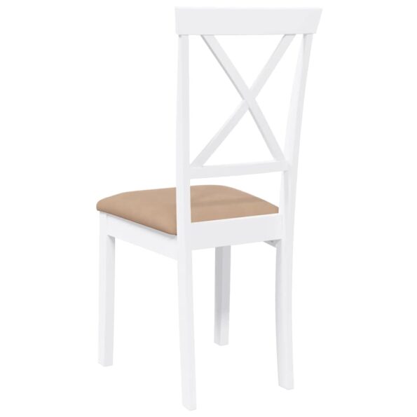 vidaXL jedálenské stoličky s vankúšmi 2 ks Biela guma masívneho dreva – Obrázok 7