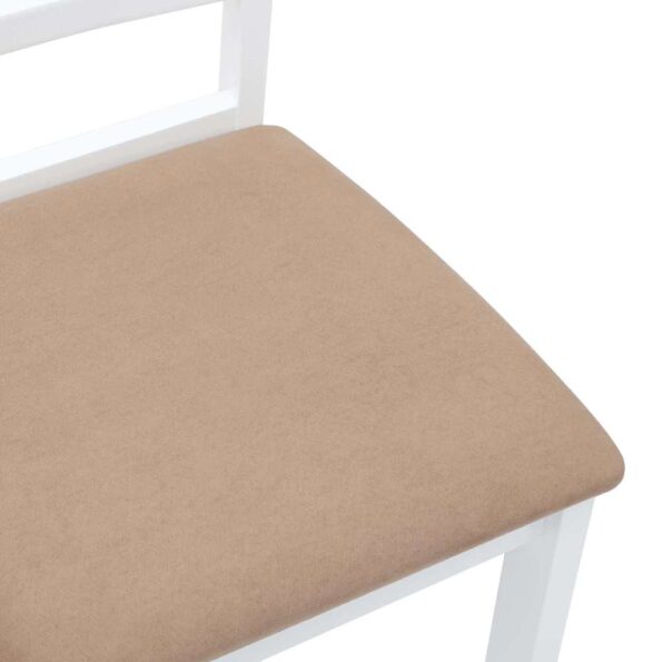 vidaXL jedálenské stoličky s vankúšmi 2 ks Biela guma masívneho dreva – Obrázok 8