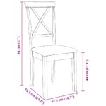 vidaXL jedálenské stoličky s vankúšmi 2 ks Biela guma masívneho dreva – Obrázok 11