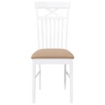 vidaXL jedálenské stoličky s vankúšmi 2 ks Biela guma masívneho dreva – Obrázok 5