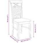 vidaXL jedálenské stoličky s vankúšmi 2 ks Biela guma masívneho dreva – Obrázok 11