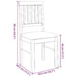 vidaXL jedálenské stoličky s vankúšmi 2 ks Hnedá guma masívneho dreva – Obrázok 11