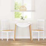 VidaXL jedálenské stoličky 2 ks Biela masívna drevená guma – Obrázok 3