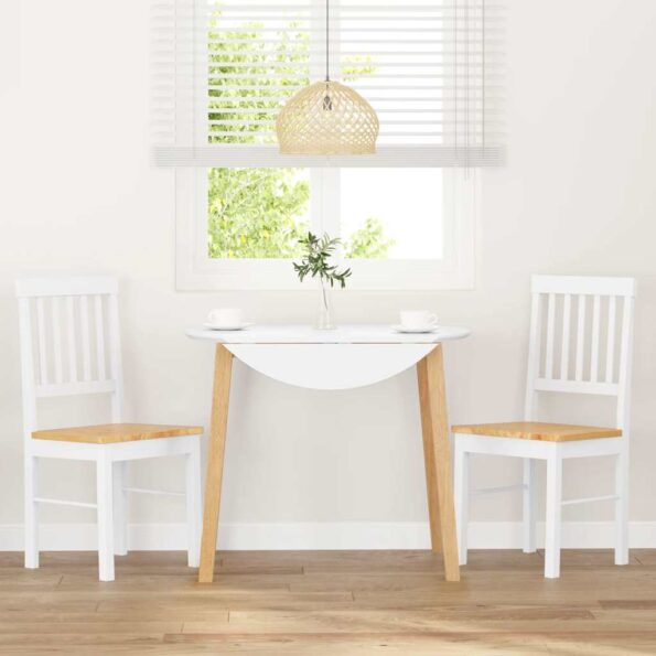 VidaXL jedálenské stoličky 2 ks Biela masívna drevená guma – Obrázok 3