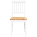 VidaXL jedálenské stoličky 2 ks Biela masívna drevená guma – Obrázok 5
