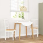 VidaXL jedálenské stoličky 2 ks Biela masívna drevená guma