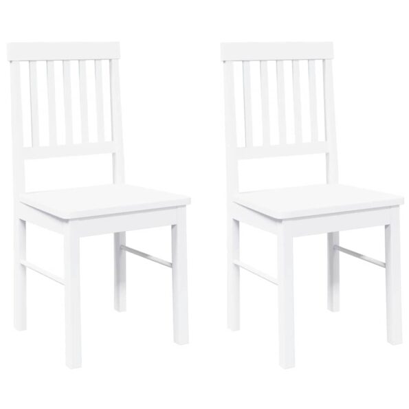 VidaXL jedálenské stoličky 2 ks Biela masívna drevená guma – Obrázok 2
