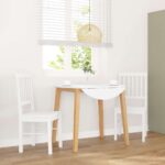 VidaXL jedálenské stoličky 2 ks Biela masívna drevená guma