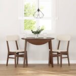 vidaXL jedálenské stoličky s vankúšmi 2 ks Hnedá guma masívneho dreva – Obrázok 3