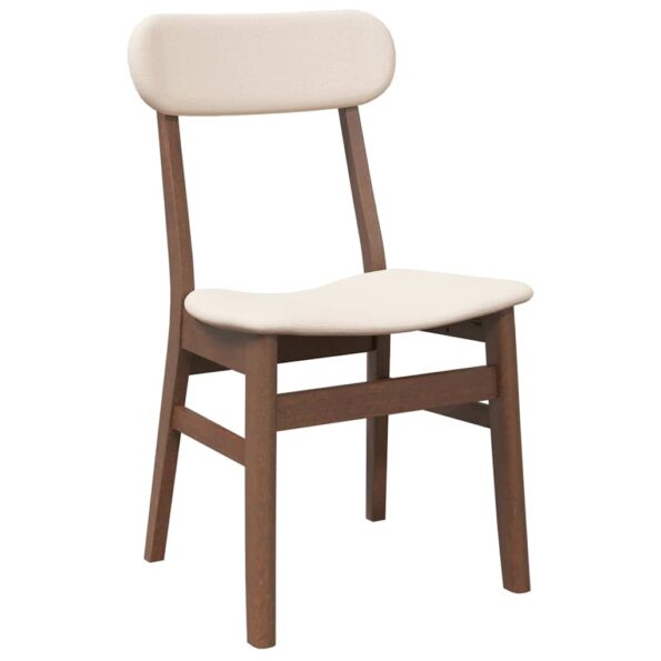 vidaXL jedálenské stoličky s vankúšmi 2 ks Hnedá guma masívneho dreva – Obrázok 4