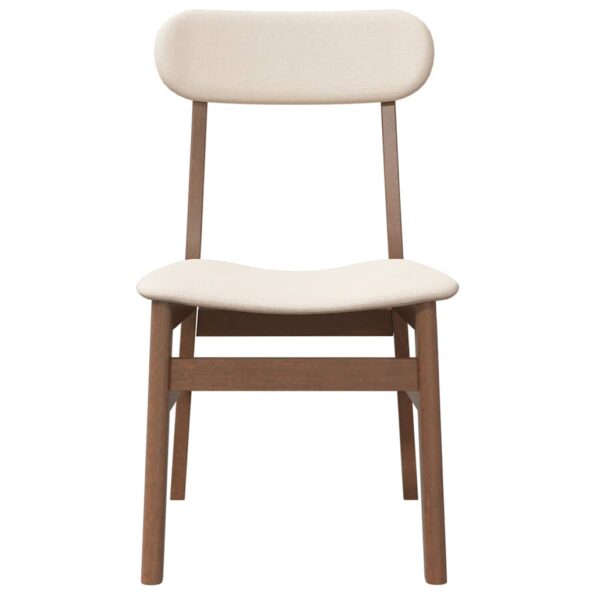 vidaXL jedálenské stoličky s vankúšmi 2 ks Hnedá guma masívneho dreva – Obrázok 5