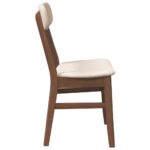 vidaXL jedálenské stoličky s vankúšmi 2 ks Hnedá guma masívneho dreva – Obrázok 6