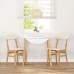 vidaXL Jedálenské stoličky s vankúšmi 2 ks Guma z masívneho dreva – Obrázok 3