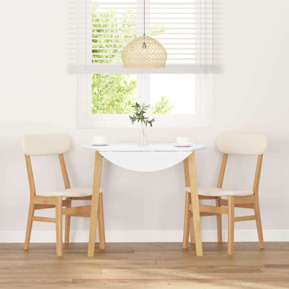 vidaXL Jedálenské stoličky s vankúšmi 2 ks Guma z masívneho dreva – Obrázok 3