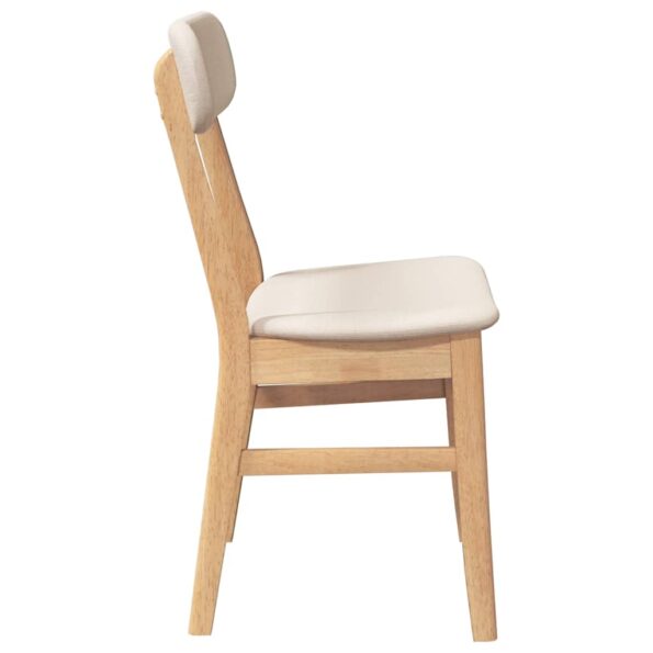 vidaXL Jedálenské stoličky s vankúšmi 2 ks Guma z masívneho dreva – Obrázok 6