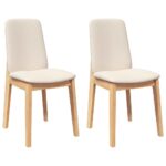 vidaXL Jedálenské stoličky s vankúšmi 2 ks Guma z masívneho dreva – Obrázok 2