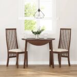 vidaXL jedálenské stoličky s vankúšmi 2 ks Hnedá guma masívneho dreva – Obrázok 3