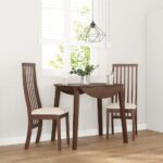 vidaXL jedálenské stoličky s vankúšmi 2 ks Hnedá guma masívneho dreva