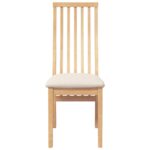 vidaXL Jedálenské stoličky s vankúšmi 2 ks Guma z masívneho dreva – Obrázok 5