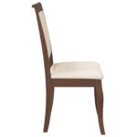 vidaXL jedálenské stoličky s vankúšmi 2 ks Hnedá guma masívneho dreva – Obrázok 6