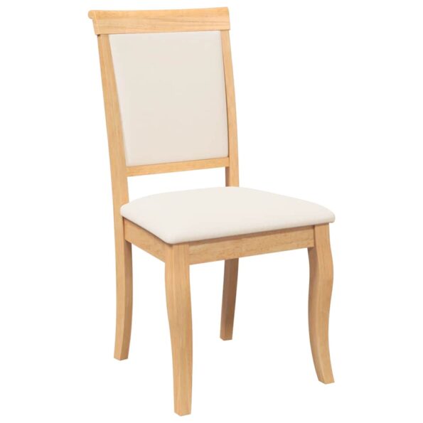 vidaXL Jedálenské stoličky s vankúšmi 2 ks Prírodná kaučuk z masívneho – Obrázok 4