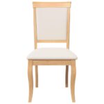 vidaXL Jedálenské stoličky s vankúšmi 2 ks Prírodná kaučuk z masívneho – Obrázok 5