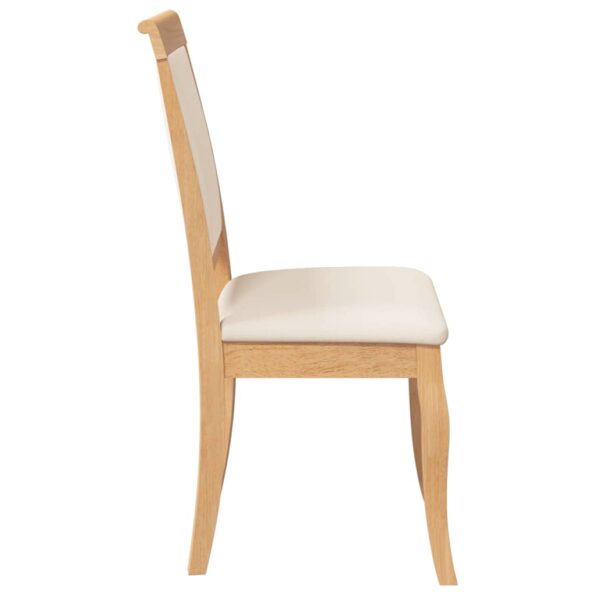 vidaXL Jedálenské stoličky s vankúšmi 2 ks Prírodná kaučuk z masívneho – Obrázok 6