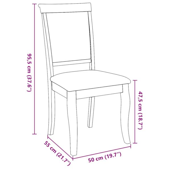 vidaXL Jedálenské stoličky s vankúšmi 2 ks Prírodná kaučuk z masívneho – Obrázok 11