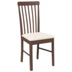 vidaXL jedálenské stoličky s vankúšmi 2 ks Hnedá guma masívneho dreva – Obrázok 4