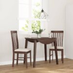 vidaXL jedálenské stoličky s vankúšmi 2 ks Hnedá guma masívneho dreva