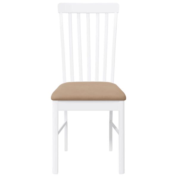 vidaXL jedálenské stoličky s vankúšmi 2 ks Biela guma masívneho dreva – Obrázok 5