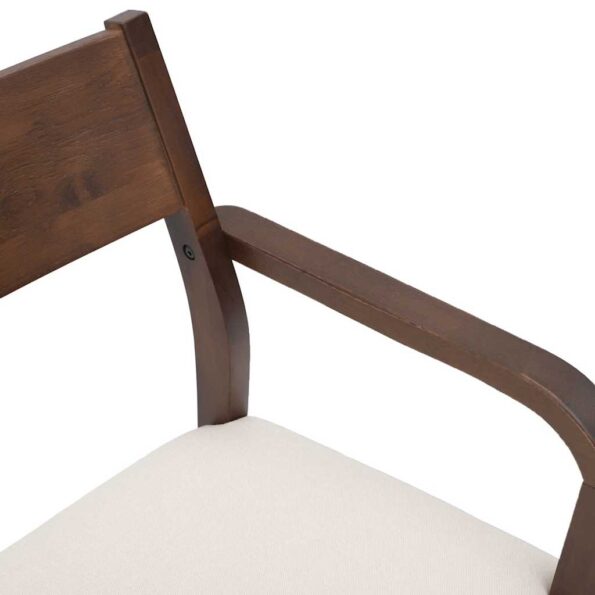 vidaXL jedálenské stoličky s vankúšmi 2 ks Hnedá guma masívneho dreva – Obrázok 8