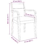 vidaXL jedálenské stoličky s vankúšmi 2 ks Hnedá guma masívneho dreva – Obrázok 11