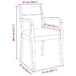 vidaXL jedálenské stoličky s vankúšmi 2 ks Biela guma masívneho dreva – Obrázok 11