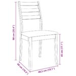 vidaXL jedálenské stoličky s vankúšmi 2 ks Hnedá guma masívneho dreva – Obrázok 11