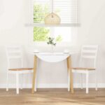 VidaXL jedálenské stoličky 2 ks Biela masívna drevená guma – Obrázok 3